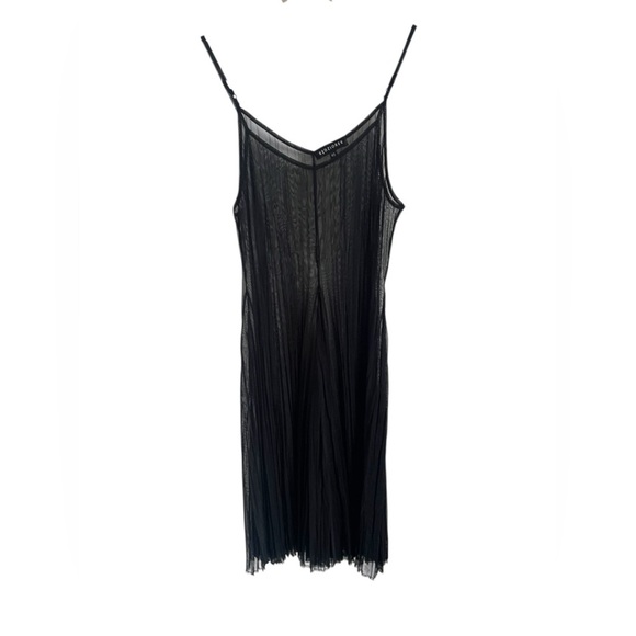 Kedziorek Pleated Black Sheer Midi Dress, size 40 - Picture 1 of 3